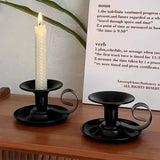 2PCS Handmade Iron Art Vintage Candle Holders, Matte Texture Lights Up Romantic Moments (Gold) In Australia - Darrahopens