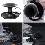 2PCS Handmade Iron Art Vintage Candle Holders, Matte Texture Lights Up Romantic Moments (Gold)