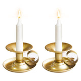 2PCS Handmade Iron Art Vintage Candle Holders, Matte Texture Lights Up Romantic Moments (BLACK)