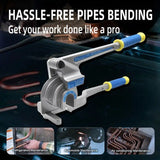 Multifunctional Manual Tube Bender, 0-180° Precision Bending, Compatible with Three Pipe Diameters, Effortless and Easy to Operate