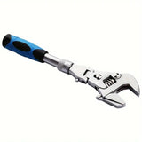 10-inch Telescoping Ratcheting Adjustable Wrench, 180-Degree Swivel Multi-Function Pipe Tool, Hardware & Emergency Repair Tool
