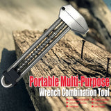 Multitool Adjustable Wrench – Portable Stainless Steel Multi-Function Wrench with Bottle Opener, Hammer & Box Cutter, Survival & EDC Tool