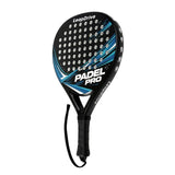 Padel Racket Carbon Fiber Lightweight Control EVA Core | Comfort Grip for Beginner & Intermediate Players（Blue-black line single shot）