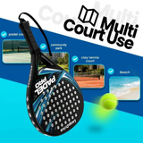 Padel Racket Carbon Fiber Lightweight Control EVA Core | Comfort Grip for Beginner & Intermediate Players（Double beat of red and black wave points）