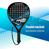 Padel Racket Carbon Fiber Lightweight Control EVA Core | Comfort Grip for Beginner & Intermediate Players（Double beat of red and black wave points）