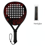 Padel Racket Carbon Fiber Lightweight Control EVA Core | Comfort Grip for Beginner & Intermediate Players（Double beat of red and black wave points）