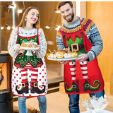Christmas Elf Apron Set 4-Piece: Classic Red and Green Color Scheme, Fun Three-Dimensional Print, Suitable for Both Adults and Children, Essential for Baking and Parties. In Australia - Darrahopens
