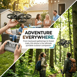 M5 Brushless Retractable Screen Drone with Live View, Optical Flow, Gesture Photo, 50x Zoom, One-Key Takeoff/Landing, 6-Axis Gyro, 100m Control – Aerial Photography（Batteries*2）