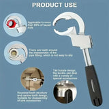 Large-Open Adjustable Basin Wrench, 3-Head Interchangeable Tight-Space Plumbing Tool, Aluminum Alloy Anti-Slip Home Maintenance Tool（Red handle）