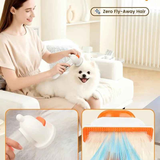 Vacuum Dog Cat Brush De-shedding Tool, 4-in-1 Self-Cleaning Slicker Brush and Undercoat Rake, De-shedding Grooming Tool, Anti-Static, Massage, Brushing Multi-Functional All-in-One (White)
