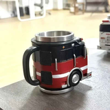 Fire Truck Coffee Cup: Three-dimensional red and black design, double-layer stainless steel for long-lasting temperature retention. Every sip brings a rescue-style ceremony. In Australia - Darrahopens
