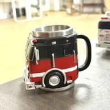 Fire Truck Coffee Cup: Three-dimensional red and black design, double-layer stainless steel for long-lasting temperature retention. Every sip brings a rescue-style ceremony. In Australia - Darrahopens