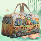 Quilted Extra-Large Capacity Travel Tote Bag Multi-Functional Zip Closure Handbag  Trendy Vacation Fashion Versatile Luggage Bag(18X9X9）英寸