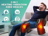 Heated Knee Massager with Heat Therapy – 3 Temp Levels, Vibration Massage, Rechargeable & Adjustable Straps(BLACK)