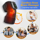 Heated Knee Massager with Heat Therapy – 3 Temp Levels, Vibration Massage, Rechargeable & Adjustable Straps(BLACK)