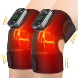 Heated Knee Massager with Heat Therapy – 3 Temp Levels, Vibration Massage, Rechargeable & Adjustable Straps(BLACK)