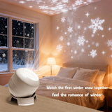 Winter Snowflake Projection Lamp (Rechargeable + Touch Switch) – Fill your room with falling snow at the touch of a finger, wireless and portable, effortlessly creating a romantic and cozy winter atmosphere.