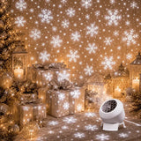 Winter Snowflake Projection Lamp (Rechargeable + Touch Switch) – Fill your room with falling snow at the touch of a finger, wireless and portable, effortlessly creating a romantic and cozy winter atmosphere.