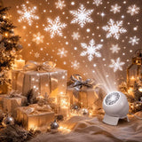 Winter Snowflake Projection Lamp (Rechargeable + Touch Switch) – Fill your room with falling snow at the touch of a finger, wireless and portable, effortlessly creating a romantic and cozy winter atmosphere.