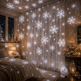 Winter Snowflake Projection Lamp (Rechargeable + Touch Switch) – Fill your room with falling snow at the touch of a finger, wireless and portable, effortlessly creating a romantic and cozy winter atmosphere.
