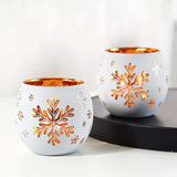 2PCS Winter Snowflake Glass Candle Holders, Light Up the Romantic Atmosphere of Christmas and New Year In Australia - Darrahopens