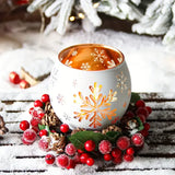 2PCS Winter Snowflake Glass Candle Holders, Light Up the Romantic Atmosphere of Christmas and New Year In Australia - Darrahopens