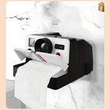 Retro Camera Toilet Paper Holder, Drill-Free Waterproof & Dustproof, Large Capacity Smooth Dispensing, New Bathroom Storage Aesthetic