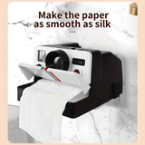 Retro Camera Toilet Paper Holder, Drill-Free Waterproof & Dustproof, Large Capacity Smooth Dispensing, New Bathroom Storage Aesthetic
