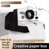 Retro Camera Toilet Paper Holder, Drill-Free Waterproof & Dustproof, Large Capacity Smooth Dispensing, New Bathroom Storage Aesthetic