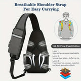 New Men's Chest Bag Lightweight Oxford Crossbody, Water-Resistant Durable Anti-Burden Shoulder Pack, Minimalist Casual Commute Cycling Sports Sling Bag（GREEN)