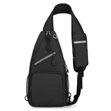 New Men's Chest Bag Lightweight Oxford Crossbody, Water-Resistant Durable Anti-Burden Shoulder Pack, Minimalist Casual Commute Cycling Sports Sling Bag(BLACK)