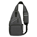 New Men's Chest Bag Lightweight Oxford Crossbody, Water-Resistant Durable Anti-Burden Shoulder Pack, Minimalist Casual Commute Cycling Sports Sling Bag（Dark grey）
