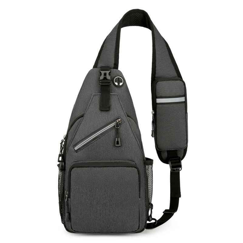 New Men's Chest Bag Lightweight Oxford Crossbody, Water-Resistant Durable Anti-Burden Shoulder Pack, Minimalist Casual Commute Cycling Sports Sling Bag（Dark grey）