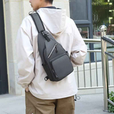 New Men's Chest Bag Lightweight Oxford Crossbody, Water-Resistant Durable Anti-Burden Shoulder Pack, Minimalist Casual Commute Cycling Sports Sling Bag（Dark grey）