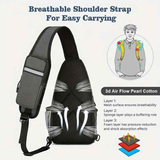 New Men's Chest Bag Lightweight Oxford Crossbody, Water-Resistant Durable Anti-Burden Shoulder Pack, Minimalist Casual Commute Cycling Sports Sling Bag（Dark grey）