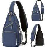 New Men's Chest Bag Lightweight Oxford Crossbody, Water-Resistant Durable Anti-Burden Shoulder Pack, Minimalist Casual Commute Cycling Sports Sling Bag（dark blue）