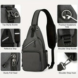 New Men's Chest Bag Lightweight Oxford Crossbody, Water-Resistant Durable Anti-Burden Shoulder Pack, Minimalist Casual Commute Cycling Sports Sling Bag（dark blue）