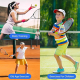 Portable Tennis Trainer: Features a water-fillable weighted base with anti-tangle design. Includes 3 tennis balls and an elastic cord. Suitable for solo indoor/outdoor use, ideal for all ages.blue