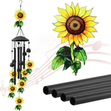 Retro black metal sunflower wind chime, 91cm long, 6 bells and 4 tubes, crisp and pleasant sound, adding pastoral poetry and dynamic beauty to courtyards and gardens. In Australia - Darrahopens
