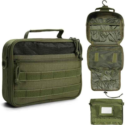 Multifunctional Hanging Toiletry Bag, 8-Compartment Storage, Waterproof and Portable, Essential for Travel and Home Use(GREEN)