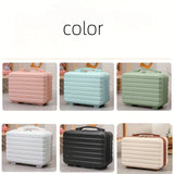 14 Inch Mini Makeup Case, Lightweight Cosmetic Travel Bag with Shoulder Strap & Zipper Closure(Brown)