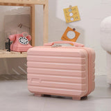 14 Inch Mini Makeup Case, Lightweight Cosmetic Travel Bag with Shoulder Strap & Zipper Closure(BLUE)