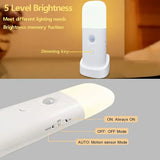 Smart Motion Sensor Night Light, 2000mAh Large Capacity Battery, 5-Level Dimming, Auto-On When Getting Up at Night, Energy-Saving & Worry-Free. Warm Light Version