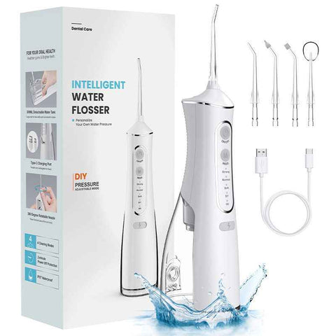L8 Cordless Water Flosser | Rechargeable Portable Oral Irrigator, IPX7 Waterproof, 4 Modes with DIY Pressure Adjustment, High-Frequency Pulse Cleans Between Teeth Thoroughly/white In Australia - Darrahopens