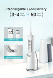 L8 Cordless Water Flosser | Rechargeable Portable Oral Irrigator, IPX7 Waterproof, 4 Modes with DIY Pressure Adjustment, High-Frequency Pulse Cleans Between Teeth Thoroughly/white