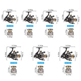 Spinning Reel Fishing Reel, Metal Spool, Metal Handle, 5.2:1 Gear Ratio, 10KG Drag, Smooth and Sensitive Line Output, Left/Right Hand Interchangeable, Rotating Fishing Reel, Suitable for Freshwater and Saltwater（HE1000)