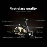 Spinning Reel Fishing Reel, Metal Spool, Metal Handle, 5.2:1 Gear Ratio, 10KG Drag, Smooth and Sensitive Line Output, Left/Right Hand Interchangeable, Rotating Fishing Reel, Suitable for Freshwater and Saltwater(HE6000)