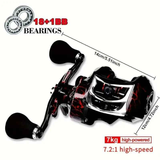 High Speed 18+1BB Baitcasting Reel, Dual Brake System, Max Drag 20lb - Ergonomic Handle, Stainless Steel Durable Spool - Ideal for Carp and Bass Fishing, Suitable for Saltwater and Freshwater, Angler's Choice | Smooth Black Finish(DW121R right hand)