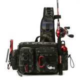 Camouflage Fishing Waist Bag – Large Capacity Multi-layer Partition, Side Pockets & Winding Strap for Full Loading, Breathable Shoulder Strap for Long-lasting Comfort（Green camouflage）
