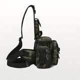 Camouflage Fishing Waist Bag – Large Capacity Multi-layer Partition, Side Pockets & Winding Strap for Full Loading, Breathable Shoulder Strap for Long-lasting Comfort（khaki）